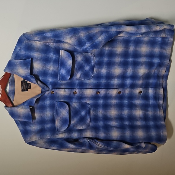 Pendelton Wool Blue Plaid Men's Shirt - Picture 1 of 4